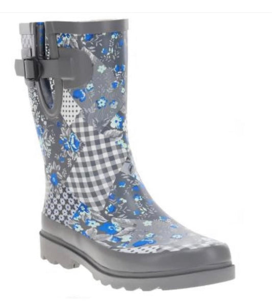 Short Grey/Blue rain boots